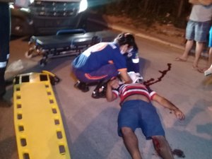 Motociclista sofre grave acidente de trânsito em Arapiraca