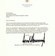 Em carta a Bolsonaro, Trump defende fim imediato de julgamento do STF
