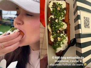 Franciny Ehlke paga cerca de R$ 500 em hot dog com ouro e viraliza