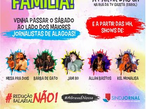 Greve dos jornalistas chega ao quinto dia com apoio de artistas locais 