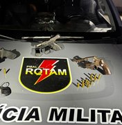 Três armas são apreendidas pela Rotam dentro de veículo em Maceió