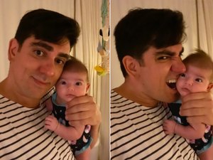 Marcelo Adnet encanta em selfies com a filha recém-nascida, Alice