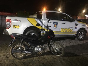 BPRv recupera motocicleta roubada no Clima Bom, em Maceió