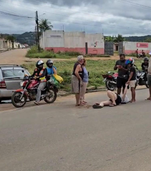 Acidente entre moto e carro é registrado na BR-316, em Palmeira dos Índios