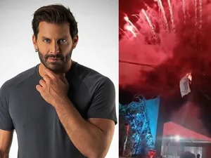 Figurino de Henri Castelli pega fogo durante A Paixão de Cristo