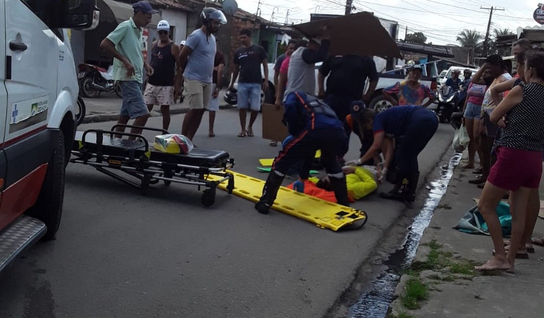 Acidente envolvendo carro e moto deixa vítima com escoriações em Arapiraca