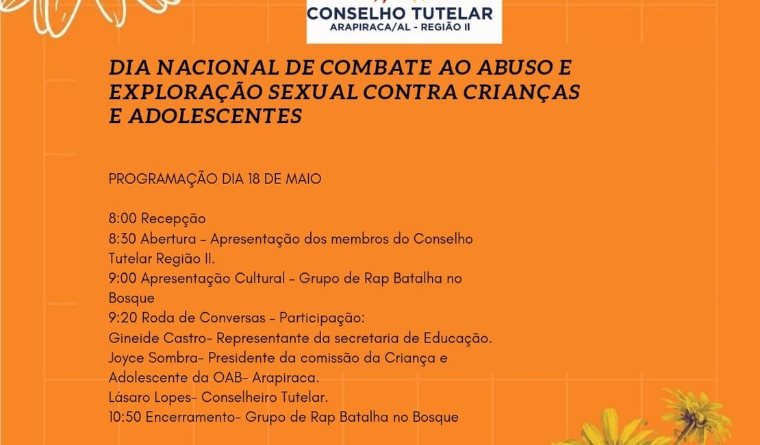 Conselho Tutelar  promove ação  no Dia Nacional de combate ao abuso e exploração sexual de crianças e adolescentes