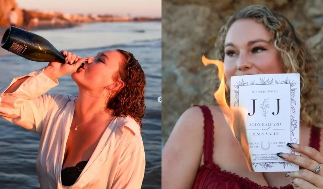 Mulher queima convite e pisa em bolo após anulação de casamento