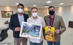 Gabriel Vasconcelos, Renan Filho e Dani da Elba se encontraram em Maceió