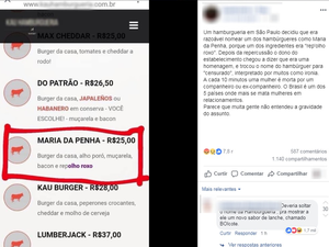 Hamburgueria batiza lanche com 'olho roxo' de 'Maria da Penha'