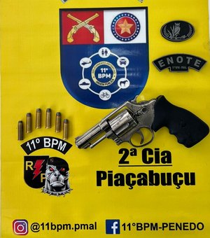 Homem agride a filha, ameaça com arma de fogo e acaba preso em Piaçabuçu