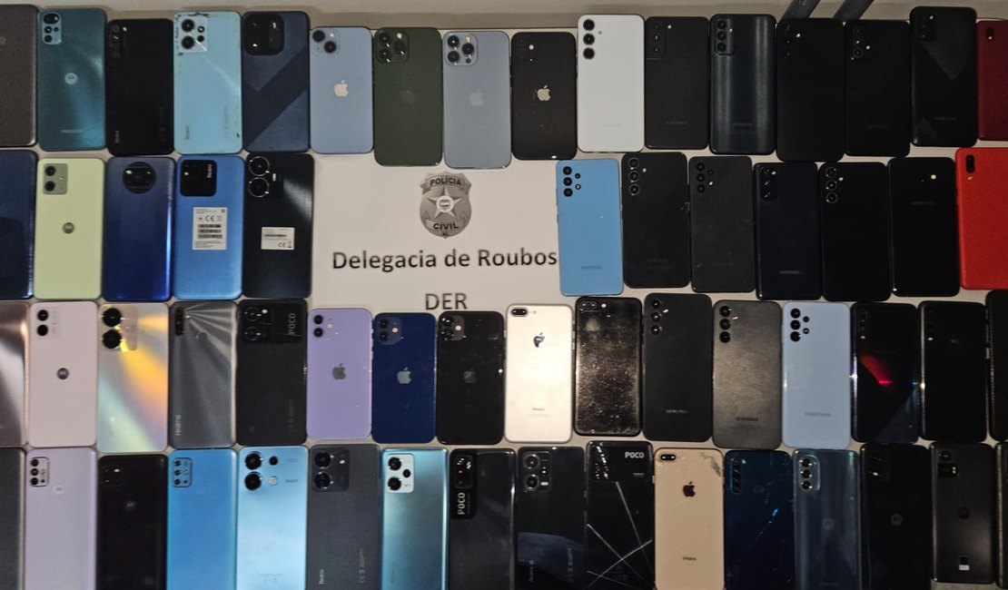 Polícia Civil recupera R$100 mil em celulares roubados