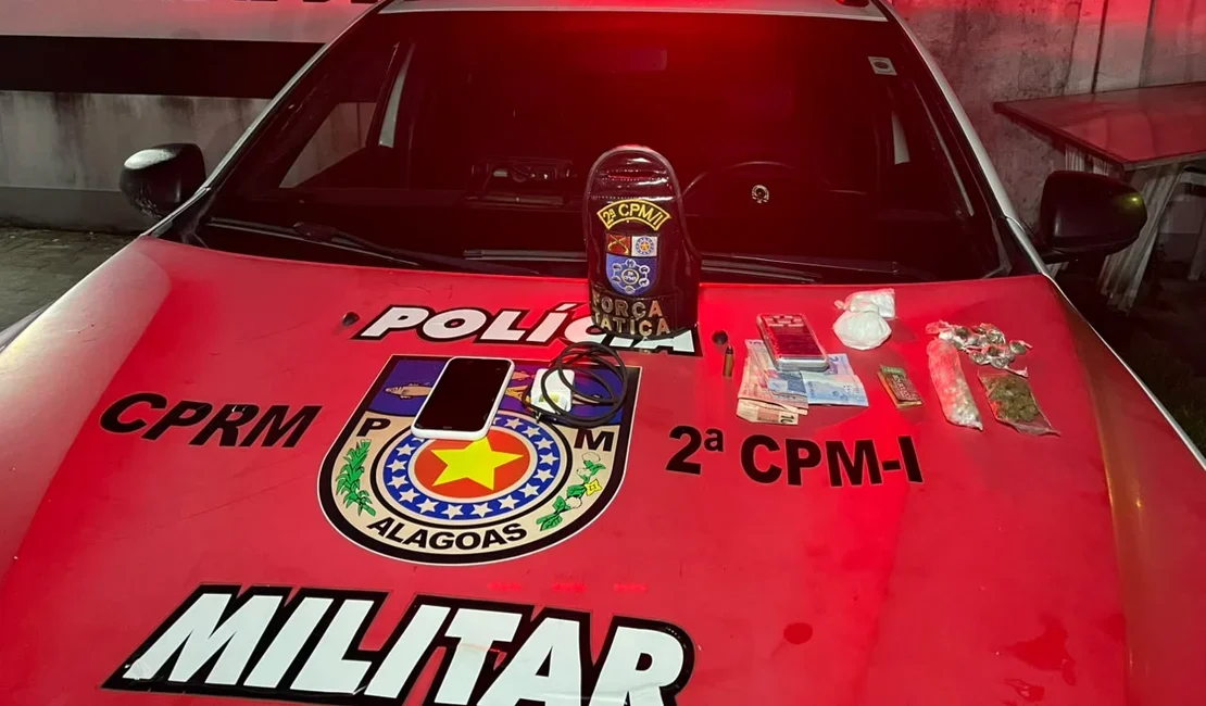 Homem é preso com drogas e munição após tentar fugir em Barra de Santo Antônio