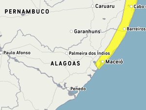 Inmet emite alerta de chuvas para 25 cidades alagoanas