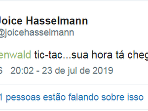 Líder do governo, Joice ameaça Glenn: sua hora tá chegando