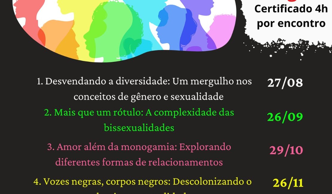 Uneal: Roda de Conversas sobre Gênero e Sexualidade está com inscrições abertas em Arapiraca