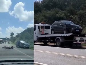 Motociclista fica gravemente ferido após colisão com carro na BR-316