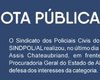 Sindpol divulga nota se retratando por eventuais excessos durante manifestação em frente à PGE/AL