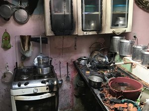 Vazamento de gás de cozinha causa incêndio em residência em Maceió