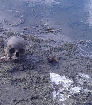 Crânio humano é achado em açude de Lagoa da Canoa