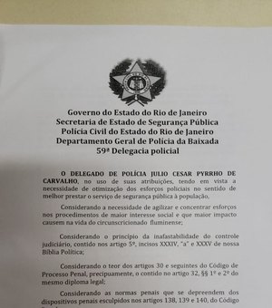 Corregedoria investiga cobrança por registro de ocorrência em delegacia do RJ