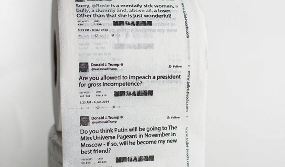 Agora você pode se limpar com papel higiênico com tuítes de Trump
