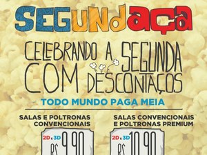 Segundaça: Ingressos de cinema a partir de R$ 9,90 no Cinesystem Maceió