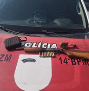 Polícia apreende espingarda em canavial de Jundiá