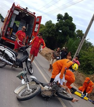 Colisão entre motos deixa feridos na rodovia AL 101 Norte