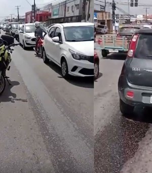 [Vídeo] Óleo derramado na pista provoca acidentes e deixa grávida ferida na Rotary