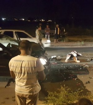 Acidente entre carro e motocicleta deixa uma pessoa morta na parte alta da capital