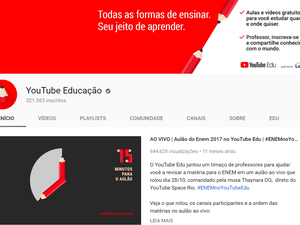 YouTube transmitirá aula preparatória para o Enem 2018 no próximo sábado (27)