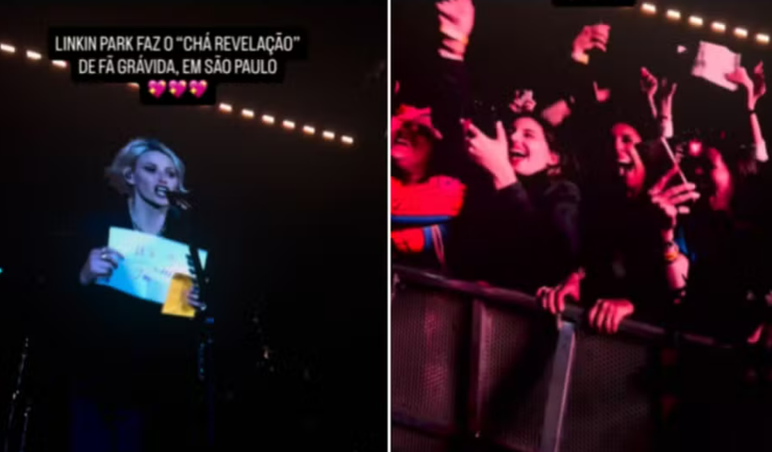 Linkin Park faz chá revelação de fã grávida no meio do show em SP