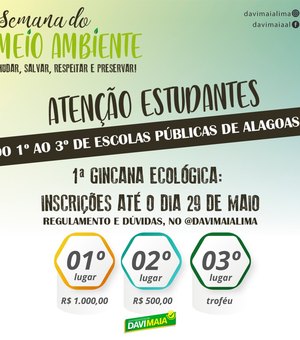 Deputado lança Gincana Ecológica para chamar atenção a preservação do Meio Ambiente