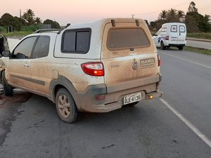 Motorista perde controle de veículo, colide com carro da PRF e atinge cavalo em Junqueiro