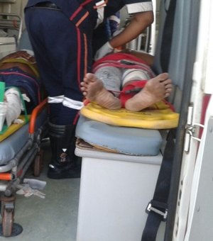 Homem fratura perna em colisão na AL-115