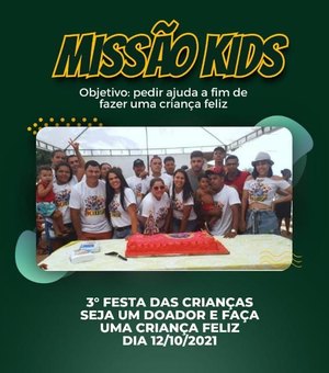 Projeto ‘missão Kids’ precisa de doações para realizar festa do dias das crianças, em Arapiraca