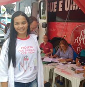 Estudantes de Arapiraca se unem ao Hemoar em campanha para doação de sangue