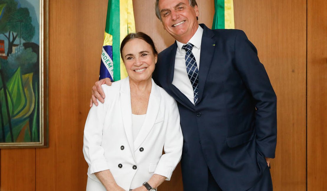 Nomeação da Regina Duarte deve acontecer após Bolsonaro voltar da Índia