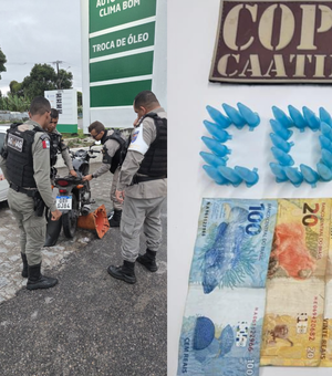 PM apreende drogas e moto adulterada durante ações em Olho D’Água das Flores e Maceió