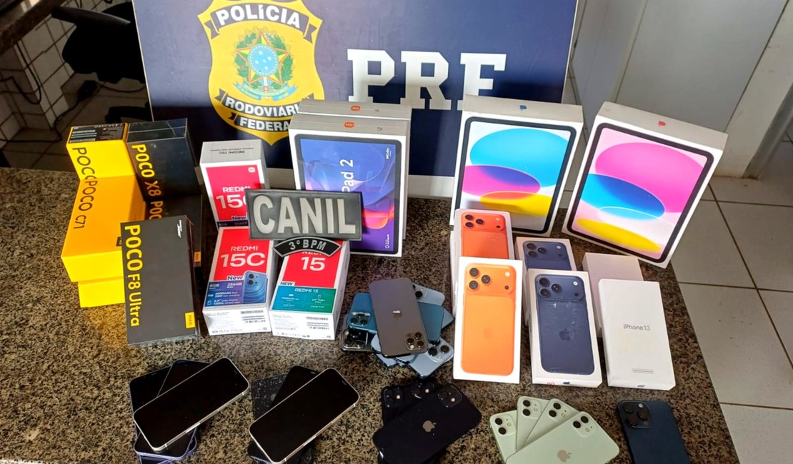 Operação apreende 29 iphones contrabandeados na BR-101 em São Sebastião