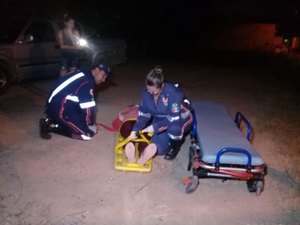 Passageira fica ferida após veículo sair da pista na AL-115