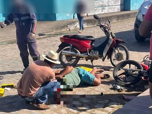 Menor pilotando moto em alta velocidade colide de frente com outra motocicleta na AL-115