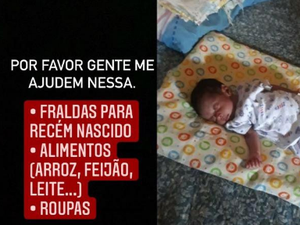 Mãe morre após o parto e internautas fazem campanha para arrecadar leite, fralda e alimentos