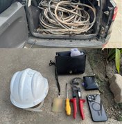 PRF prende casal suspeito de furto de fios elétricos em Campo Alegre