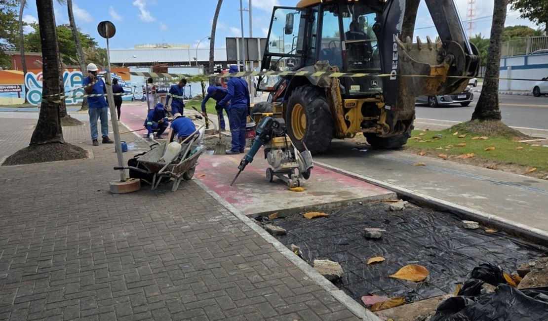 Prefeitura amplia manutenção em pontos na orla marítima de Maceió