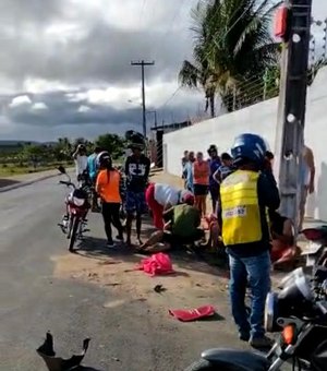 Colisão entre duas motos deixa quatro pessoas feridas em Palmeira dos Índios