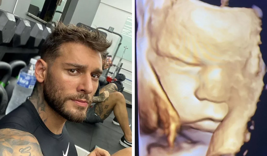 Lucas Lucco mostra rosto do filho em último ultrassom antes do nascimento