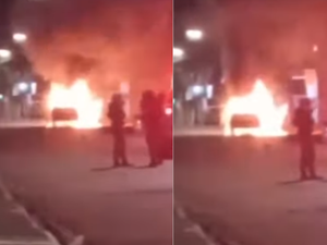 [Vídeo] Carro sofre perda total após ser consumido pelo fogo, em Maceió