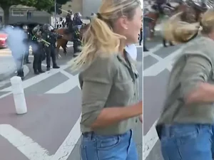 Repórter é atingida por bala de borracha durante protestos nos EUA